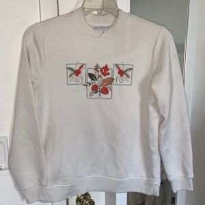 Kim Rogers Cream Cotton-Blend Top